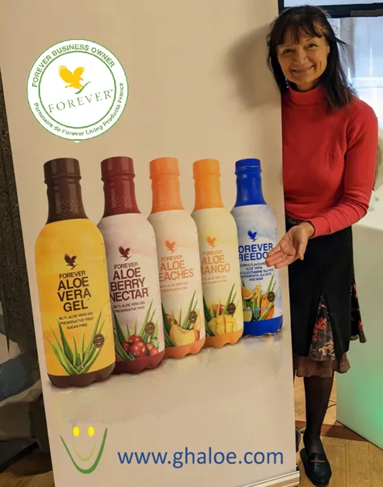 Ghislaine présente les 5 bouteilles Forever Aloe Vera